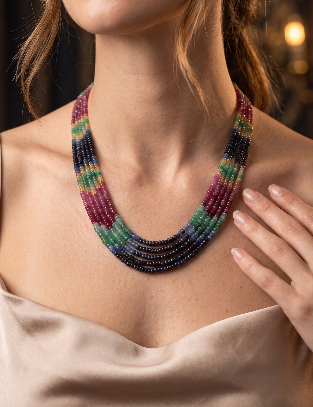 Multi Rainbow Beads Necklace