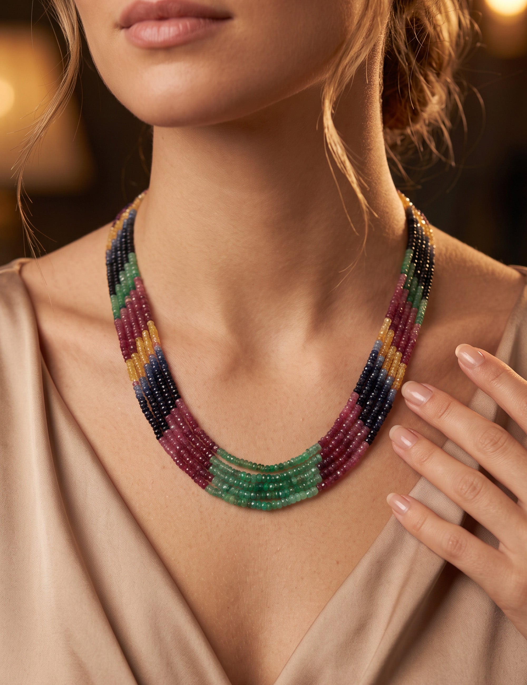 Multi Rainbow Beads Necklace