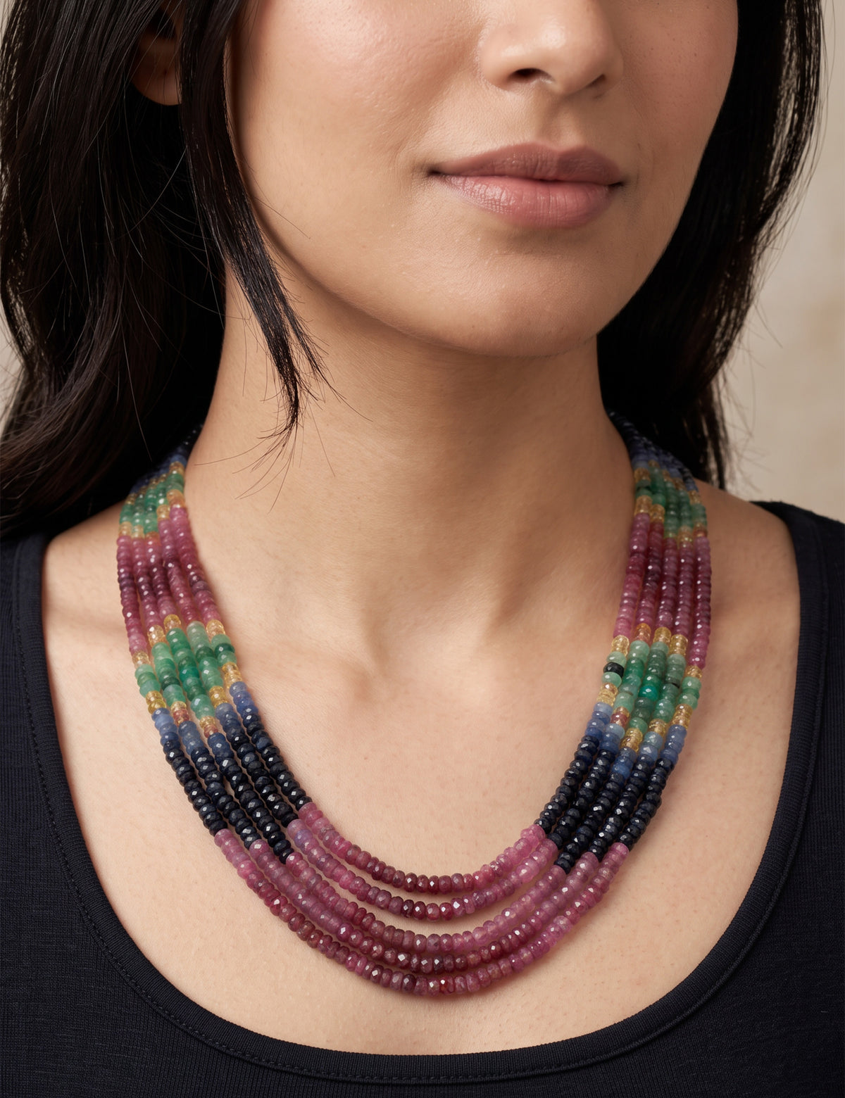 Multi Rainbow Beads Necklace