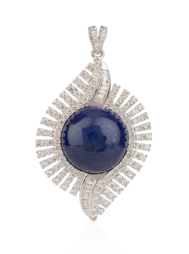 Blue Sapphire Diamond Pendant