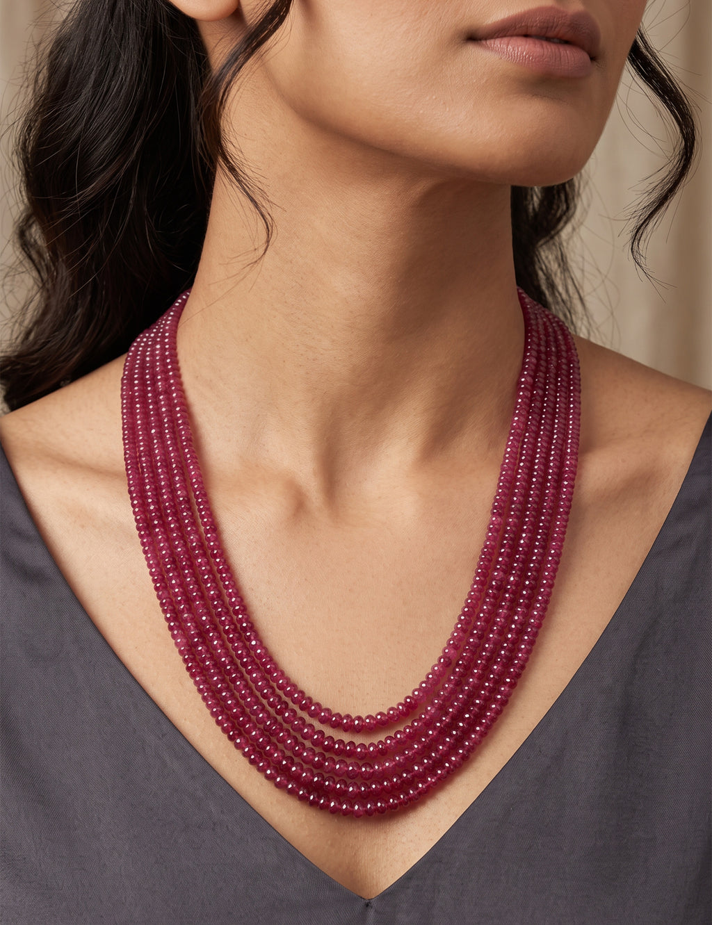 Ruby Beads Necklace