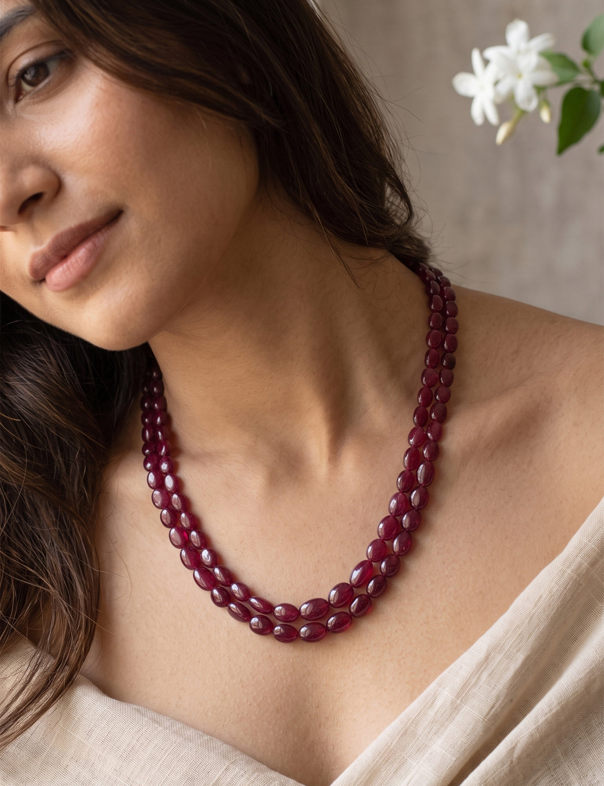 Ruby Beads (Mani) Necklace
