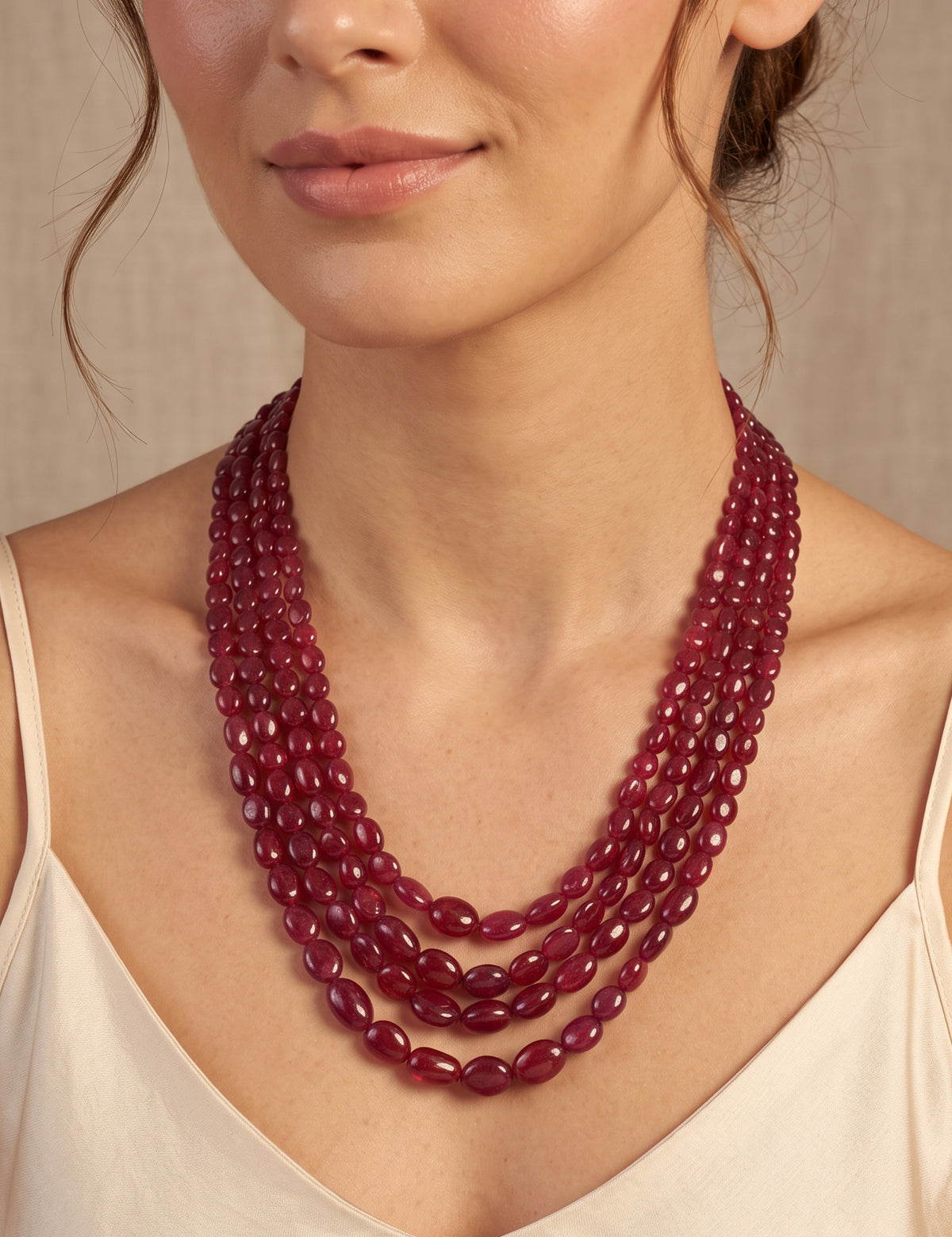 Ruby Beads Necklace