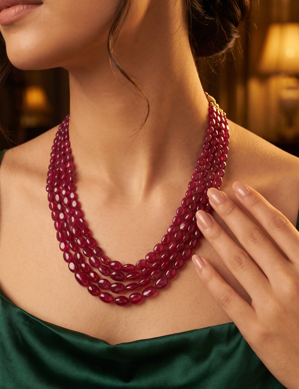 Ruby Beads (Mani) Necklace