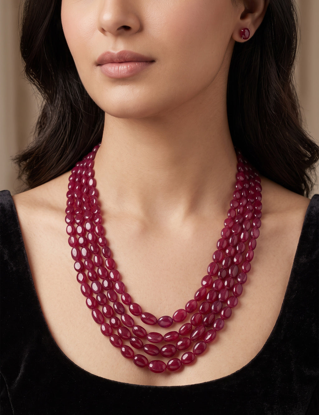 Ruby Beads (Mani) Necklace