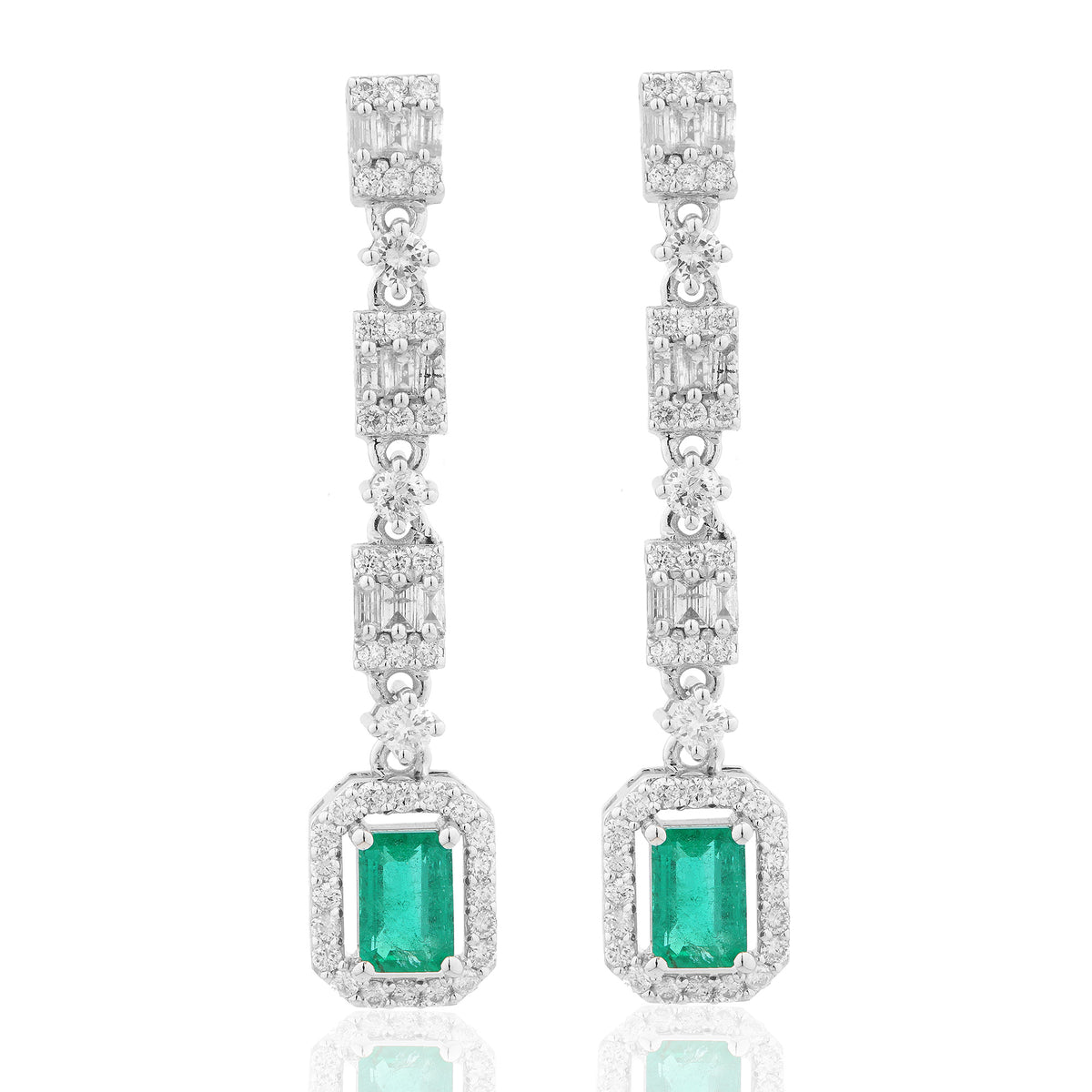Emerald and Diamond Earring