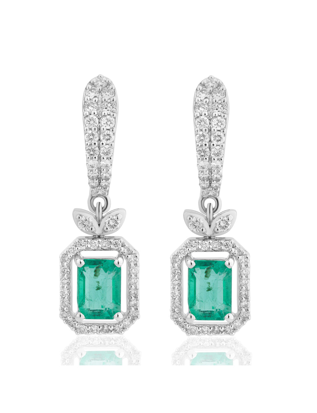 Emerald and Diamond  Earring