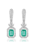 Emerald and Diamond  Earring