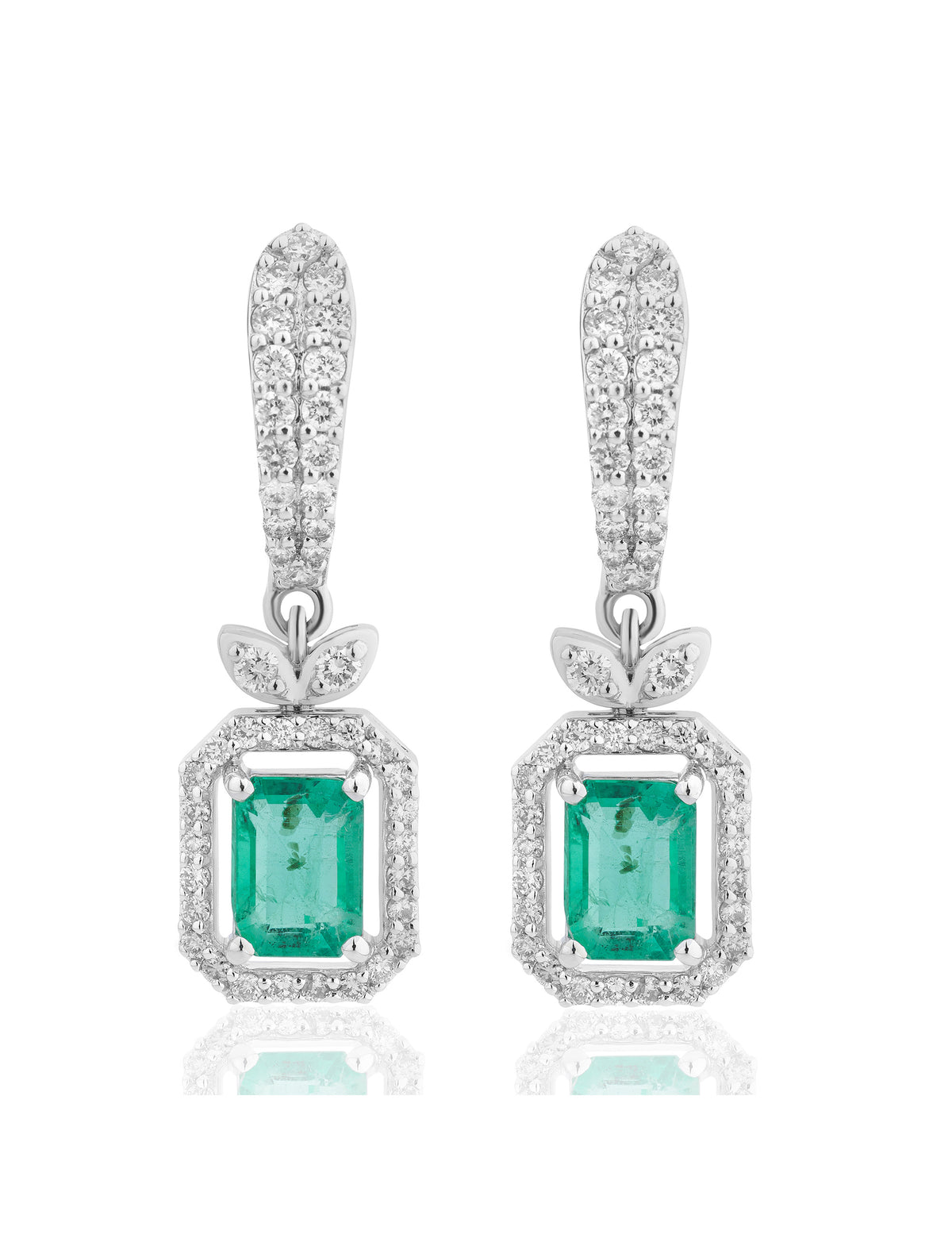 Emerald and Diamond  Earring