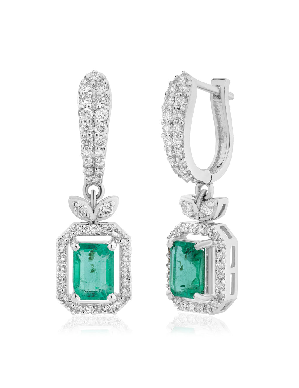 Emerald and Diamond  Earring