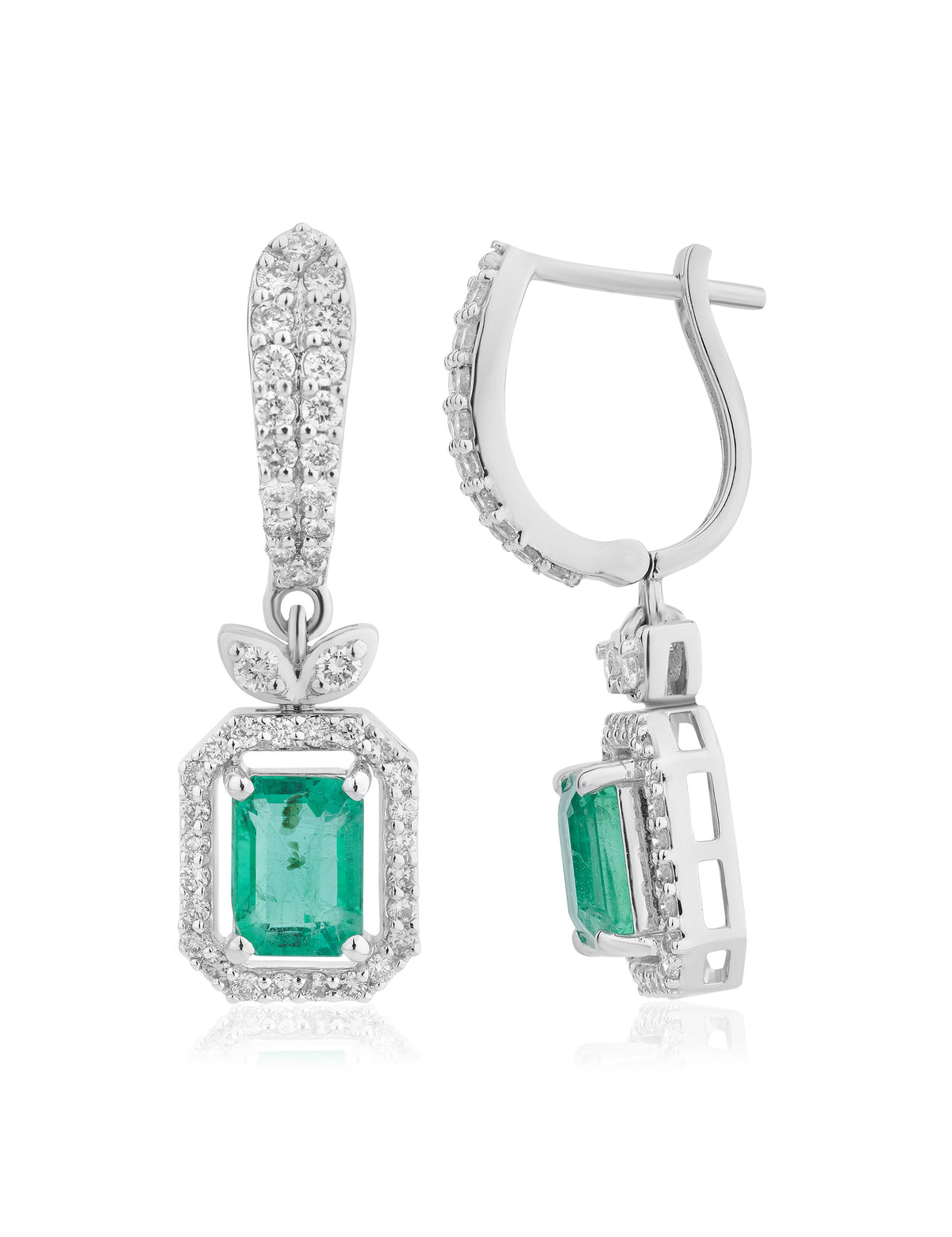 Emerald and Diamond  Earring