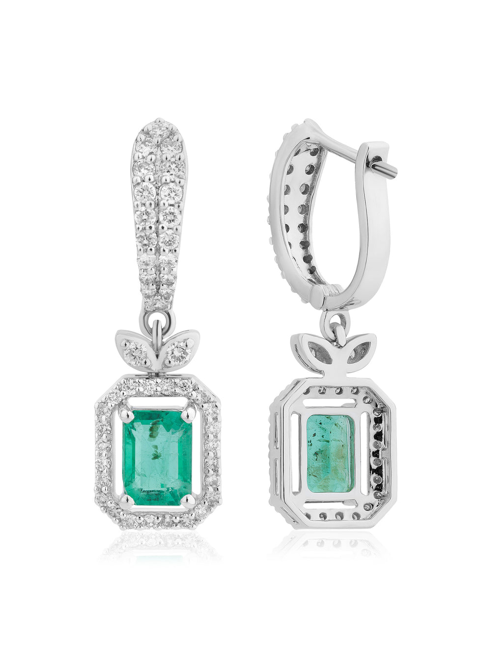 Emerald and Diamond  Earring