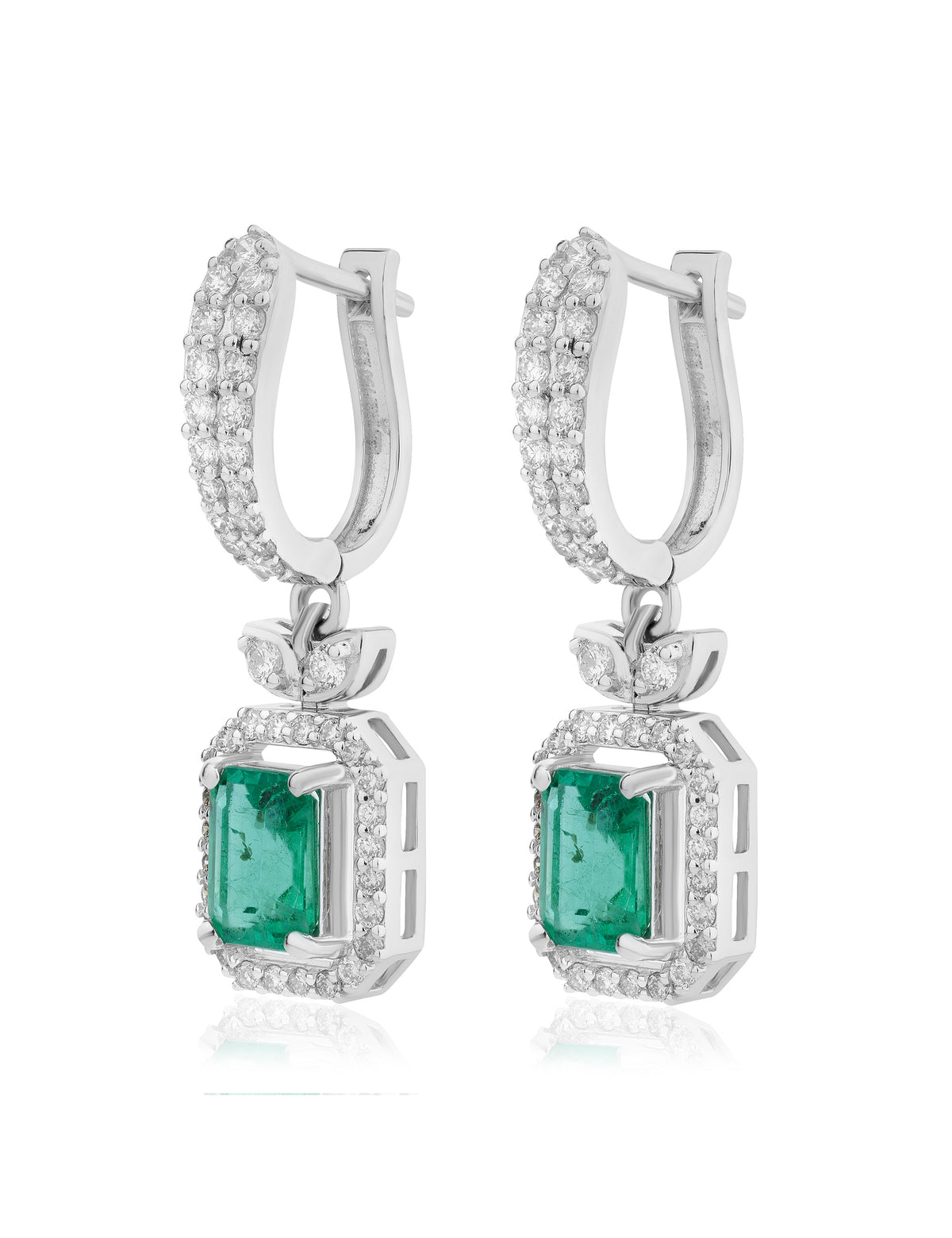 Emerald and Diamond  Earring