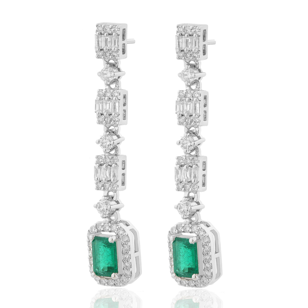 Emerald and Diamond Earring