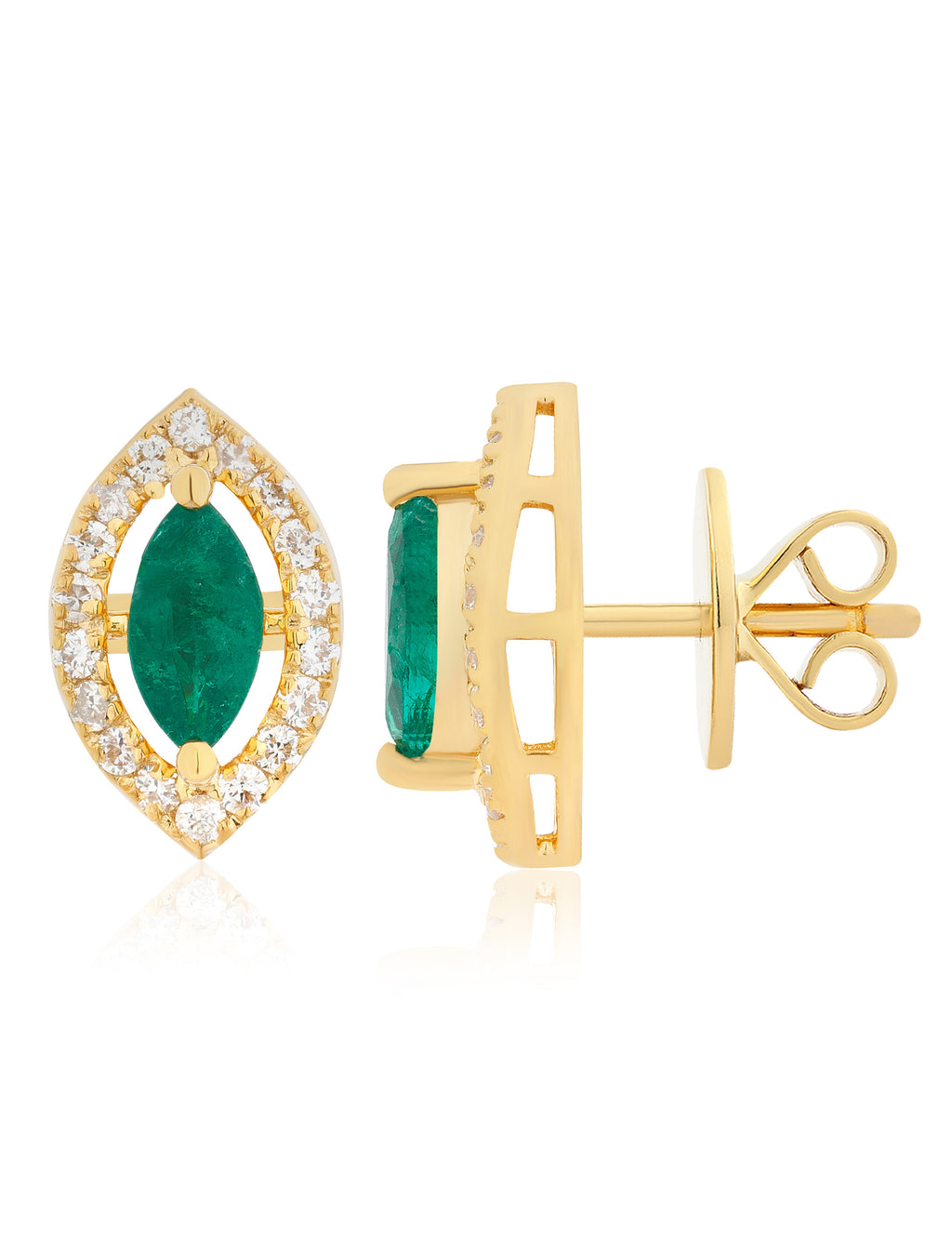 Emerald and  Diamond Earring