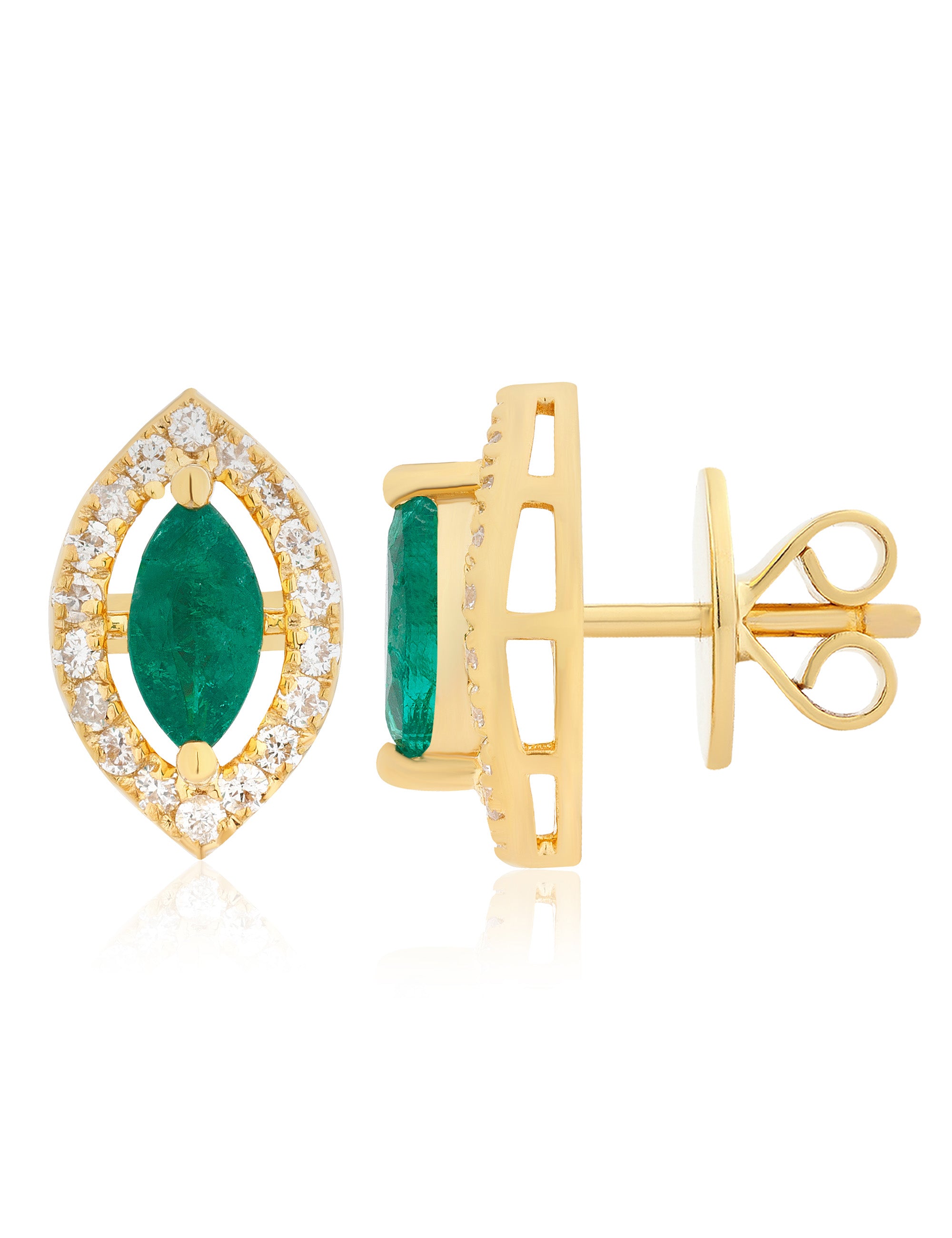 Emerald and  Diamond Earring