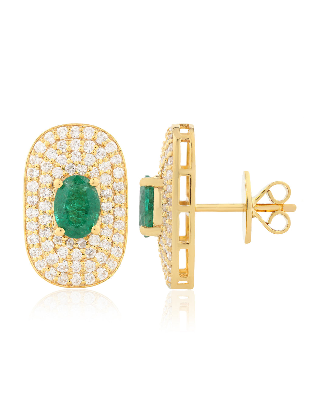 Emerald  and Diamond  Earring