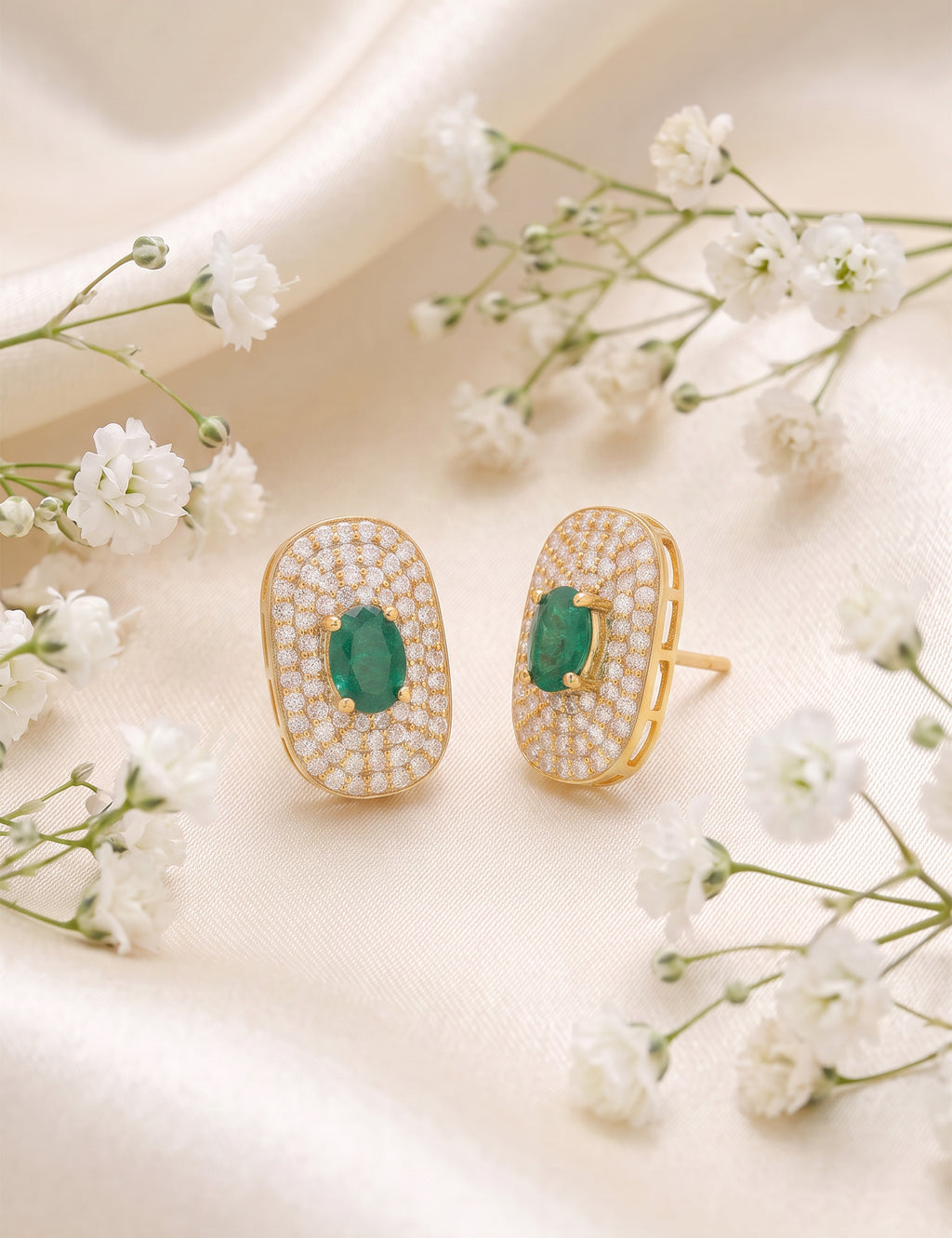 Emerald  and Diamond  Earring