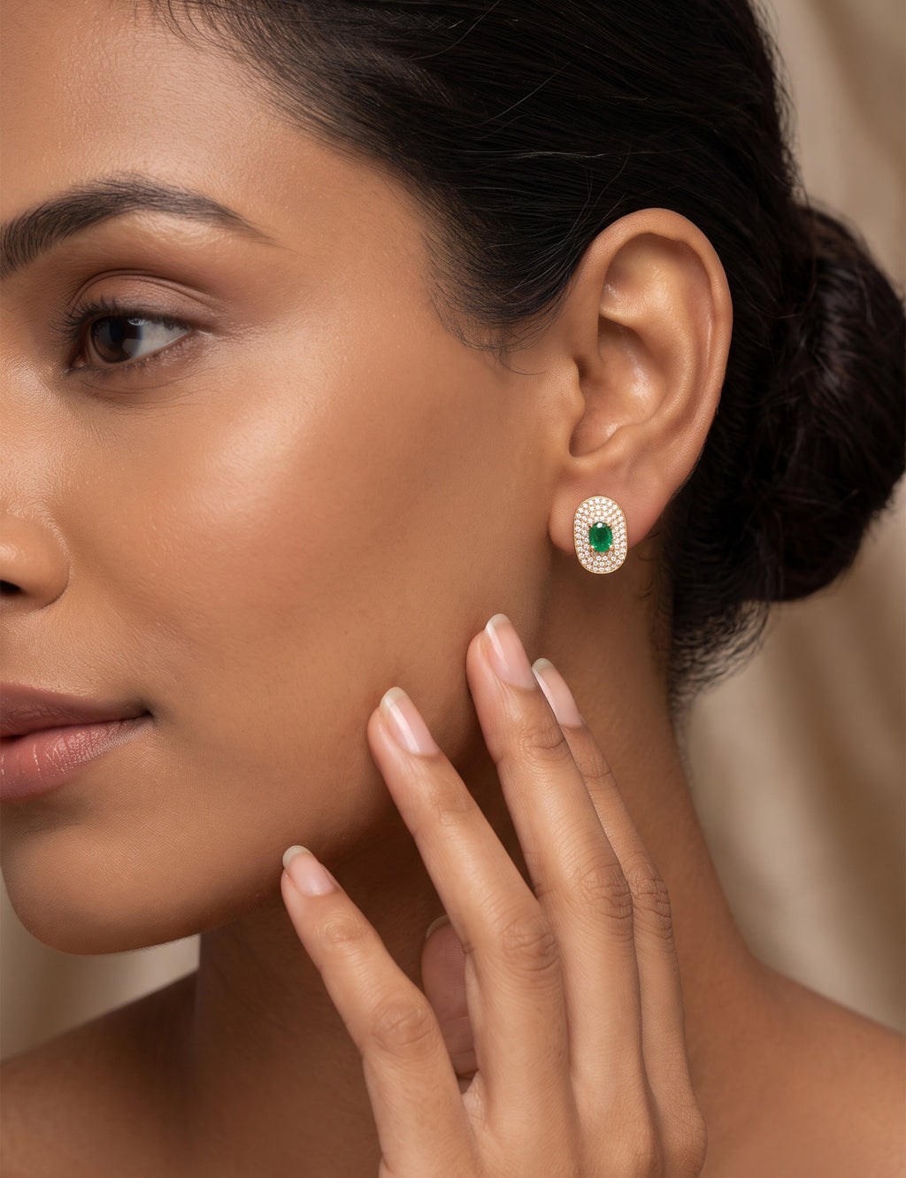 Emerald  and Diamond  Earring