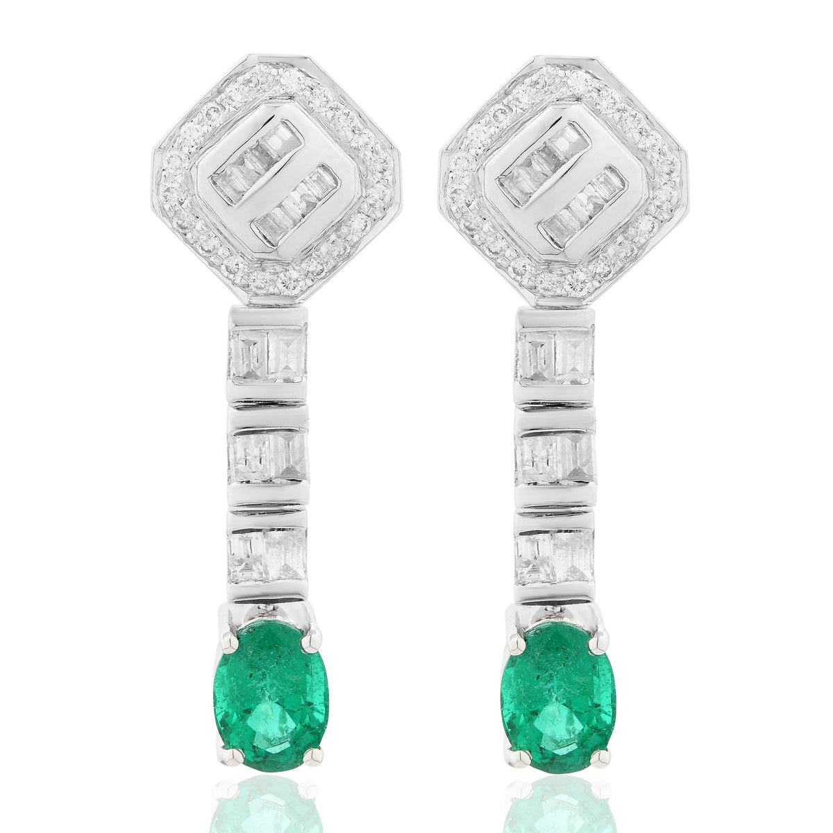 Emerald and Diamond Earring