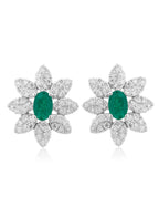 Emerald and  Diamond Earring