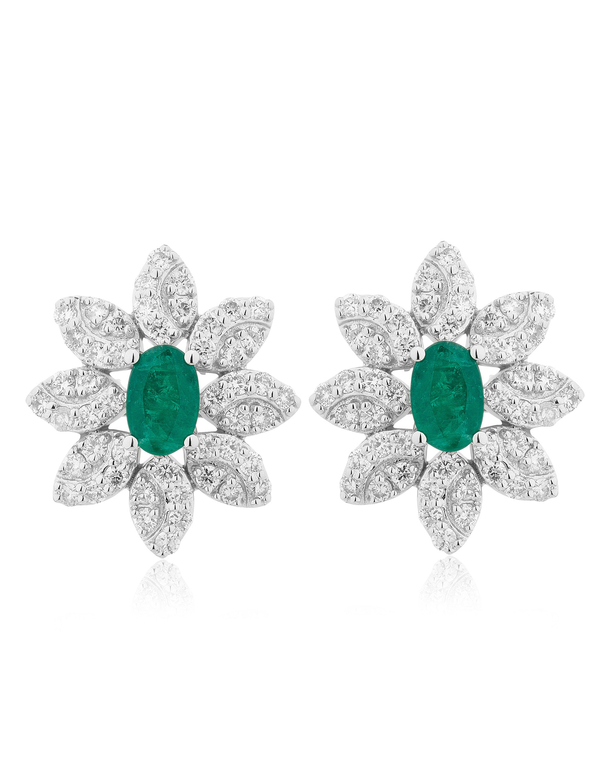 Emerald and  Diamond Earring