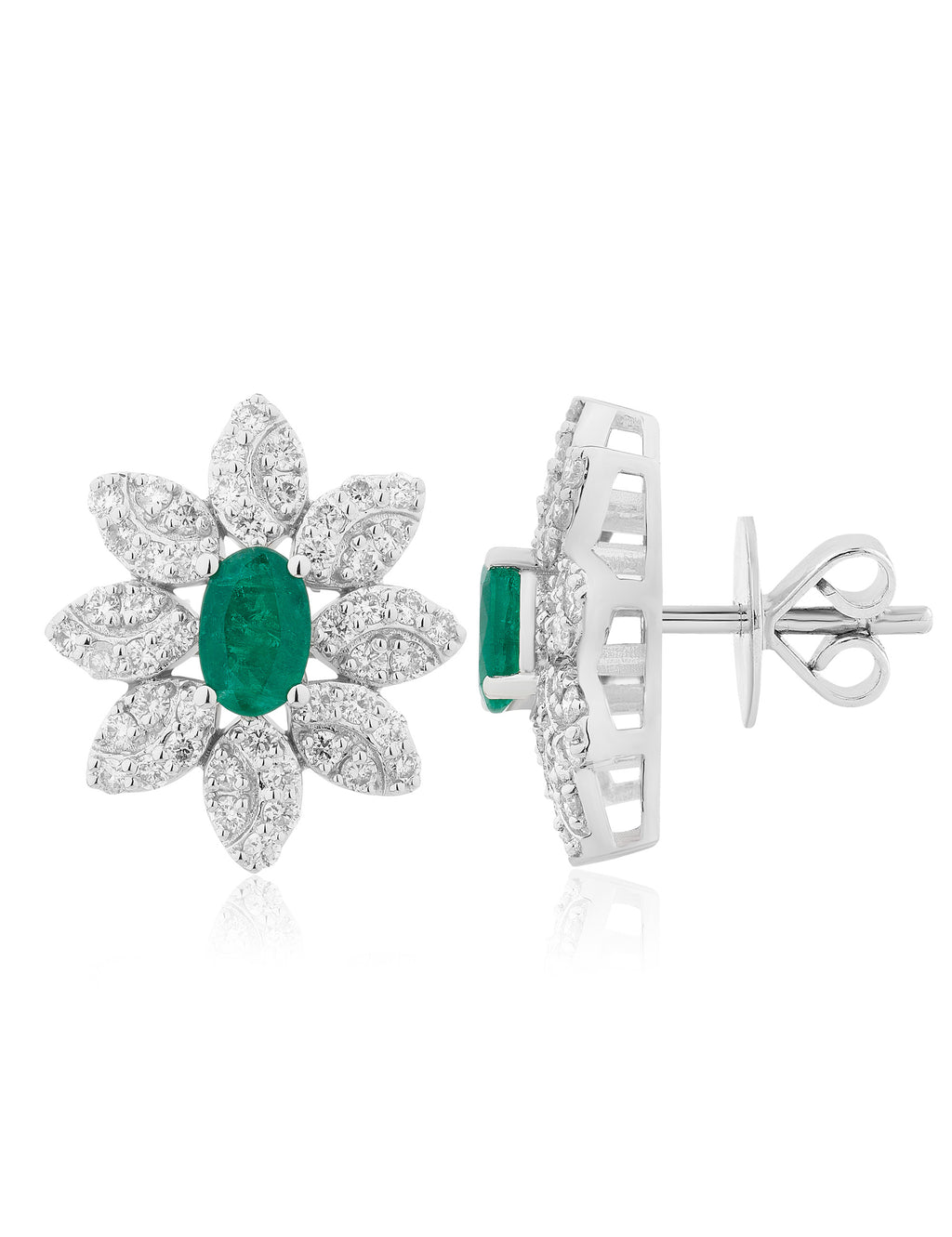Emerald and  Diamond Earring