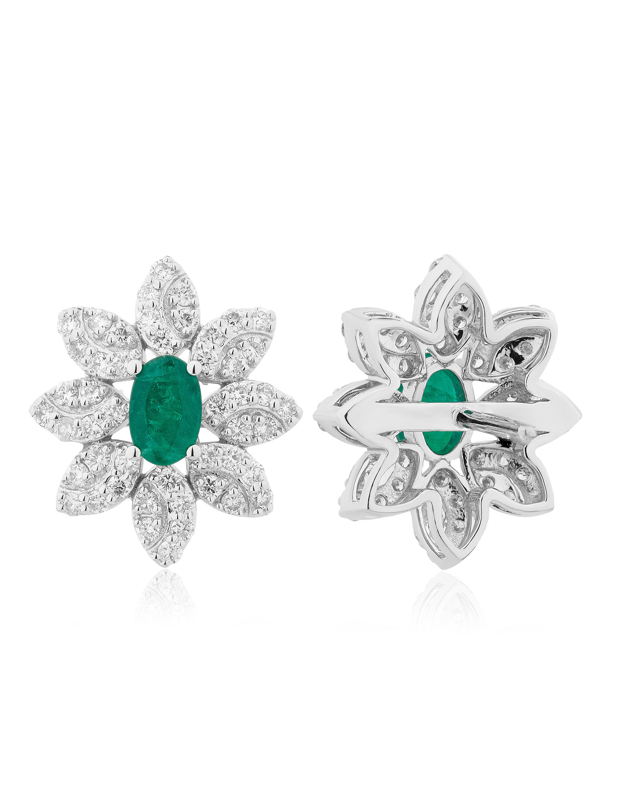 Emerald and  Diamond Earring