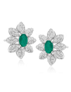 Emerald and  Diamond Earring