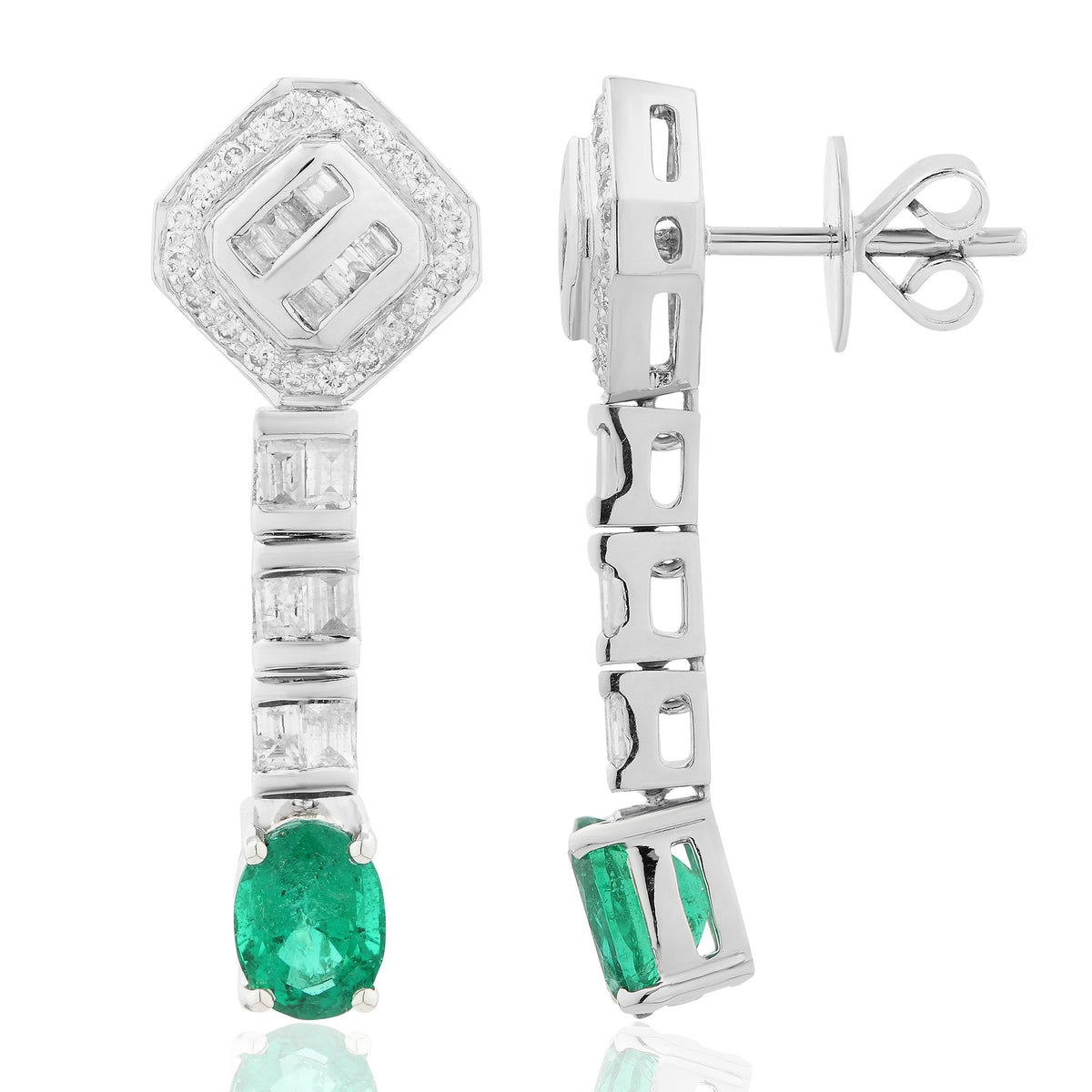 Emerald and Diamond Earring