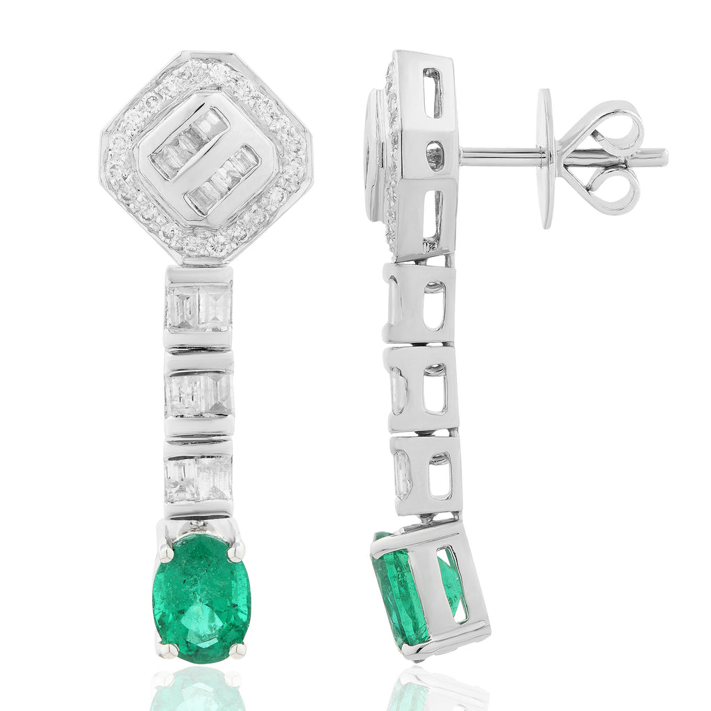 Emerald and Diamond Earring
