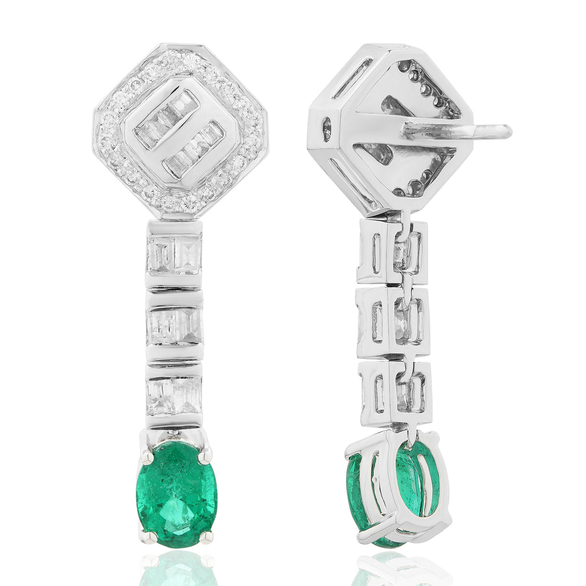 Emerald and Diamond Earring