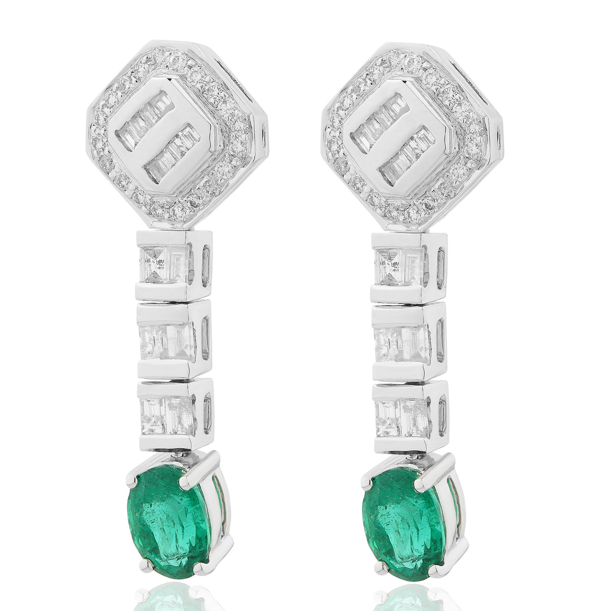 Emerald and Diamond Earring
