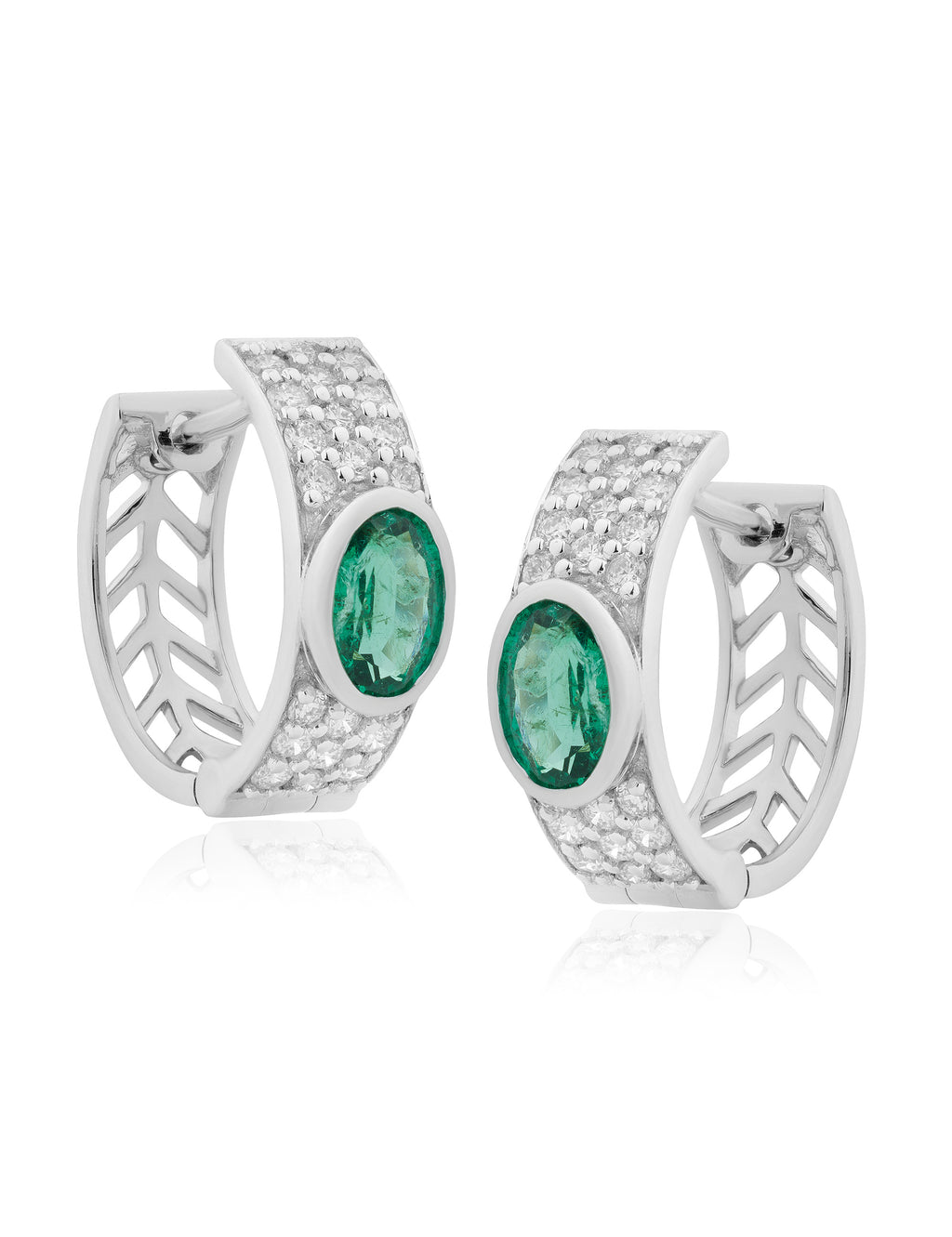 Emerald and Diamond  Earring