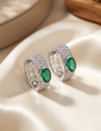 Emerald and Diamond  Earring