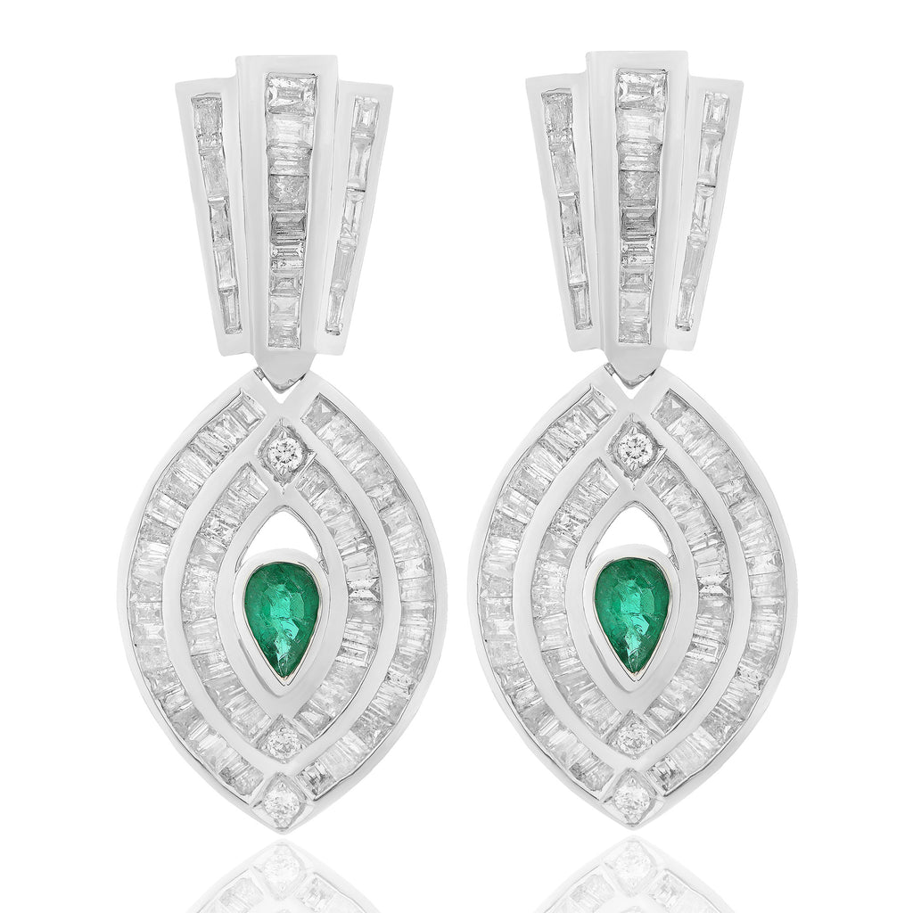 Emerald and Diamond Earring