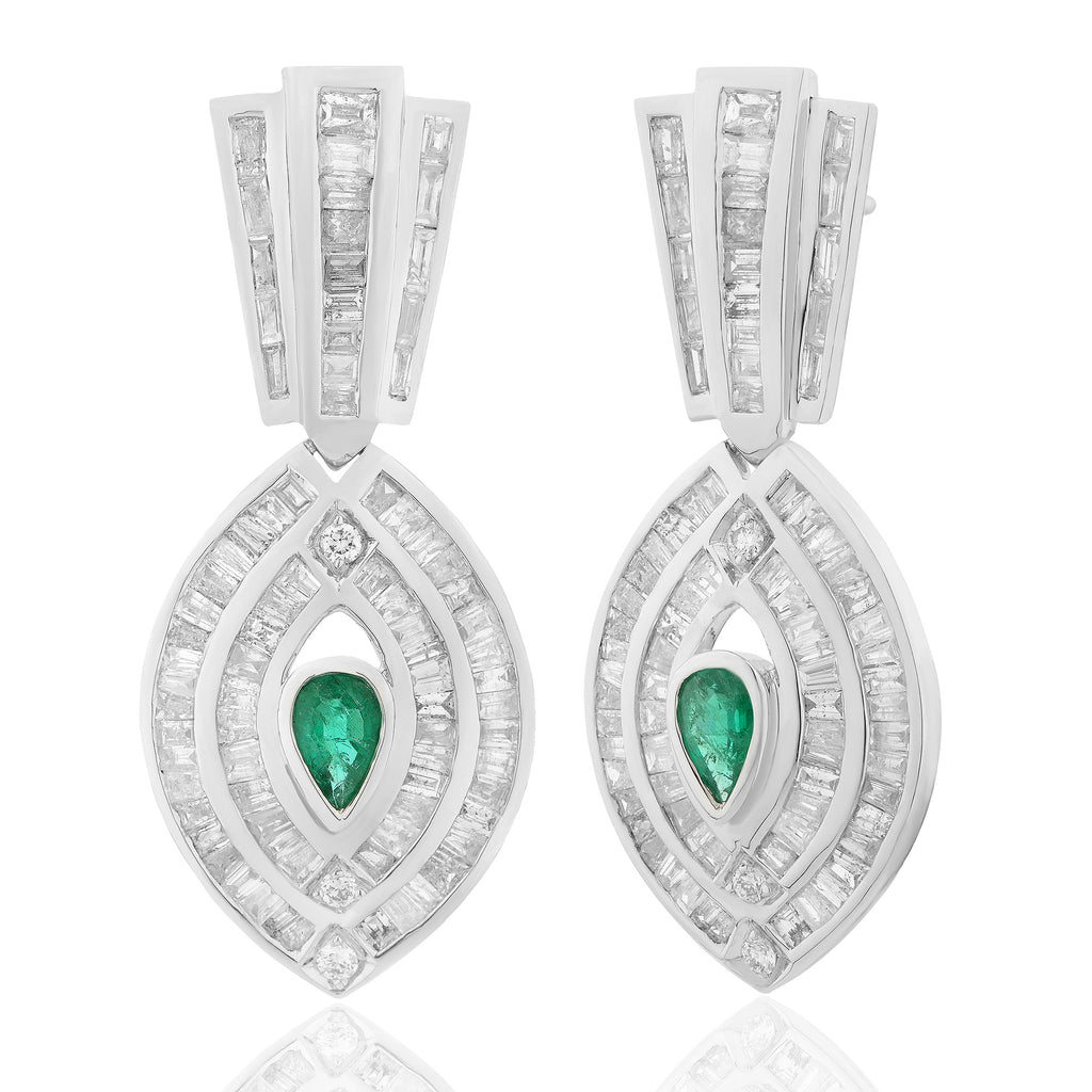 Emerald and Diamond Earring