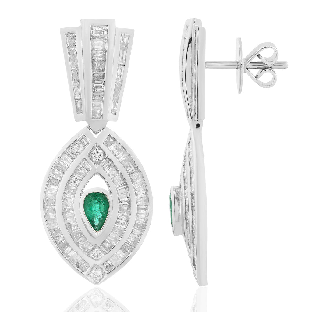 Emerald and Diamond Earring