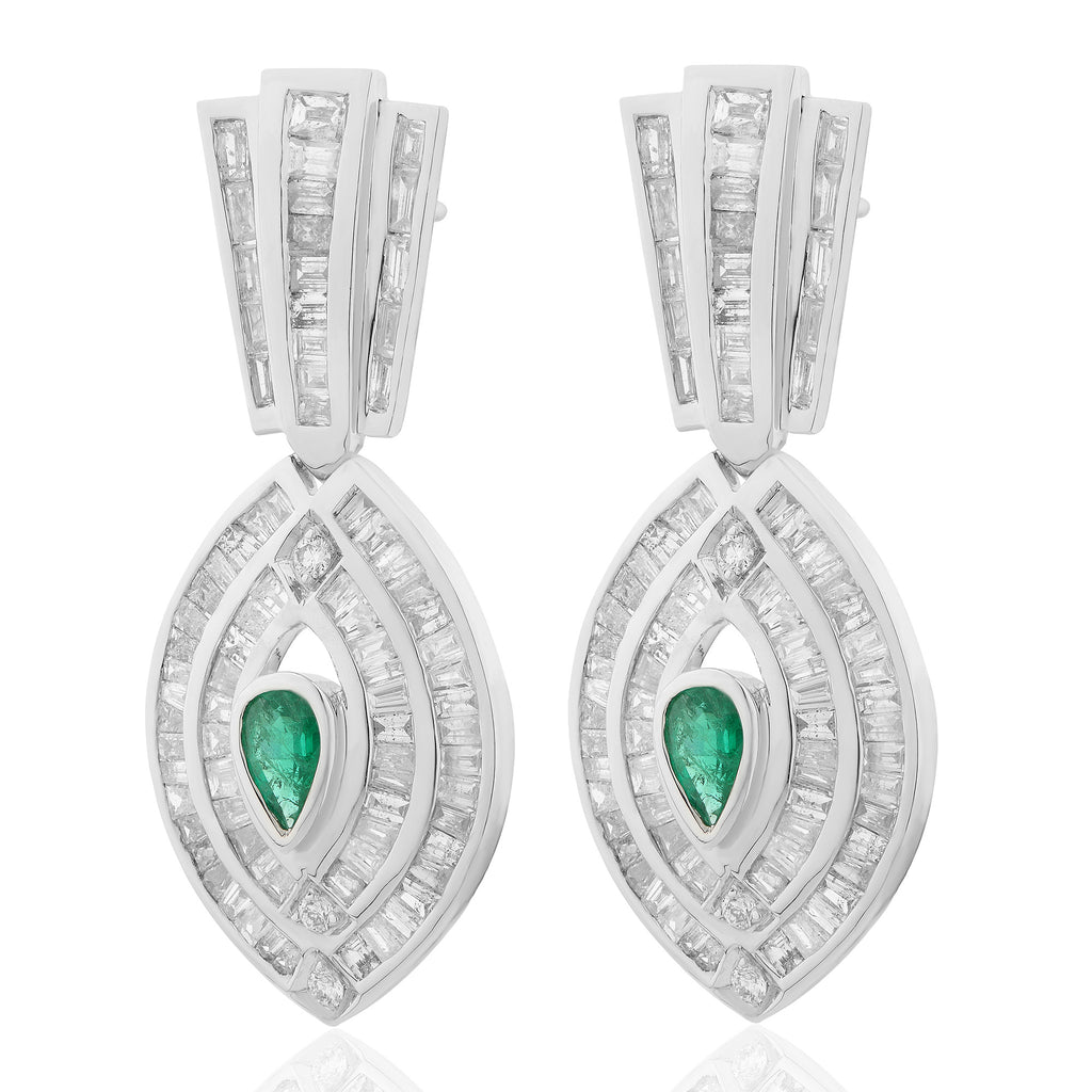 Emerald and Diamond Earring