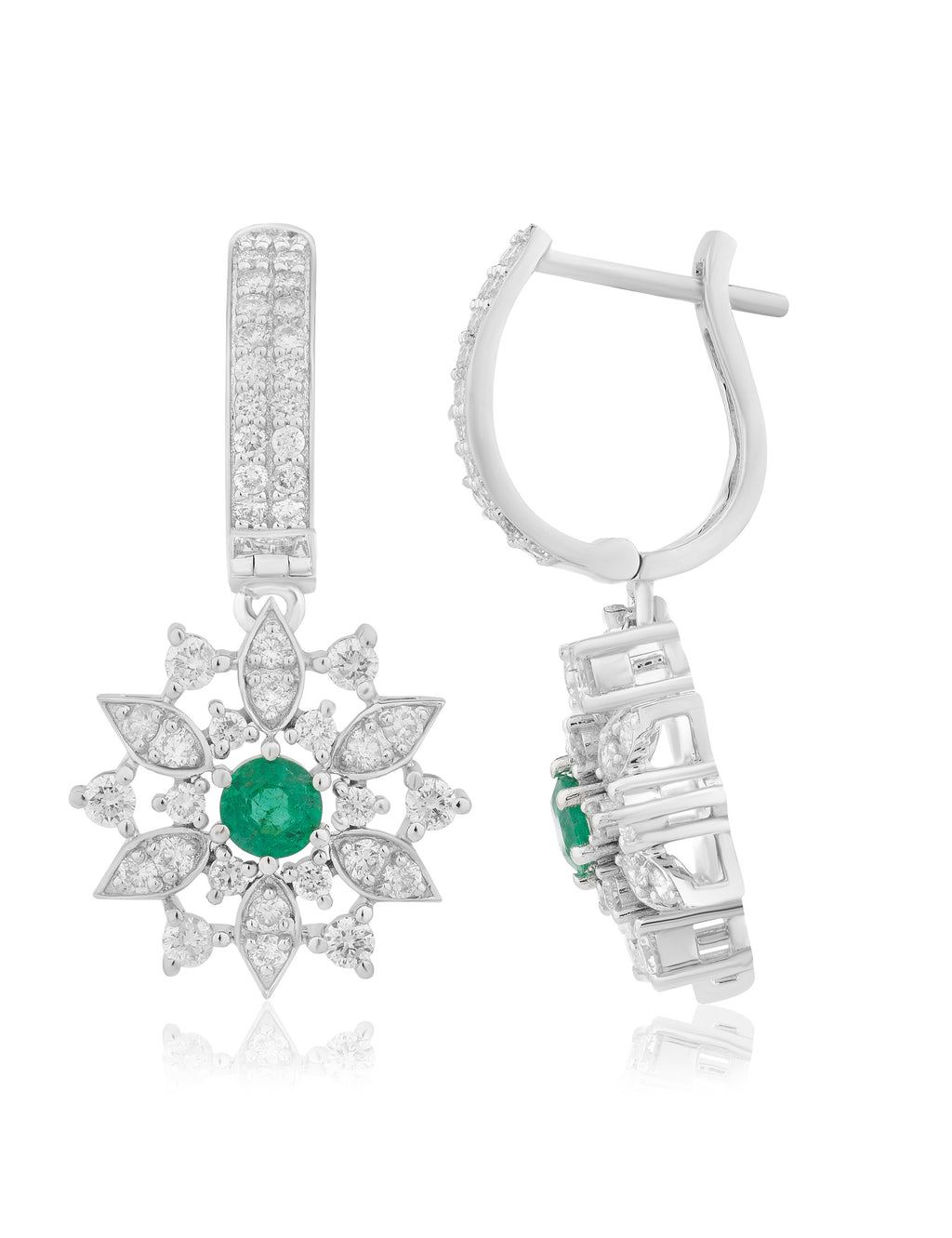 Emerald and Diamond  Earring