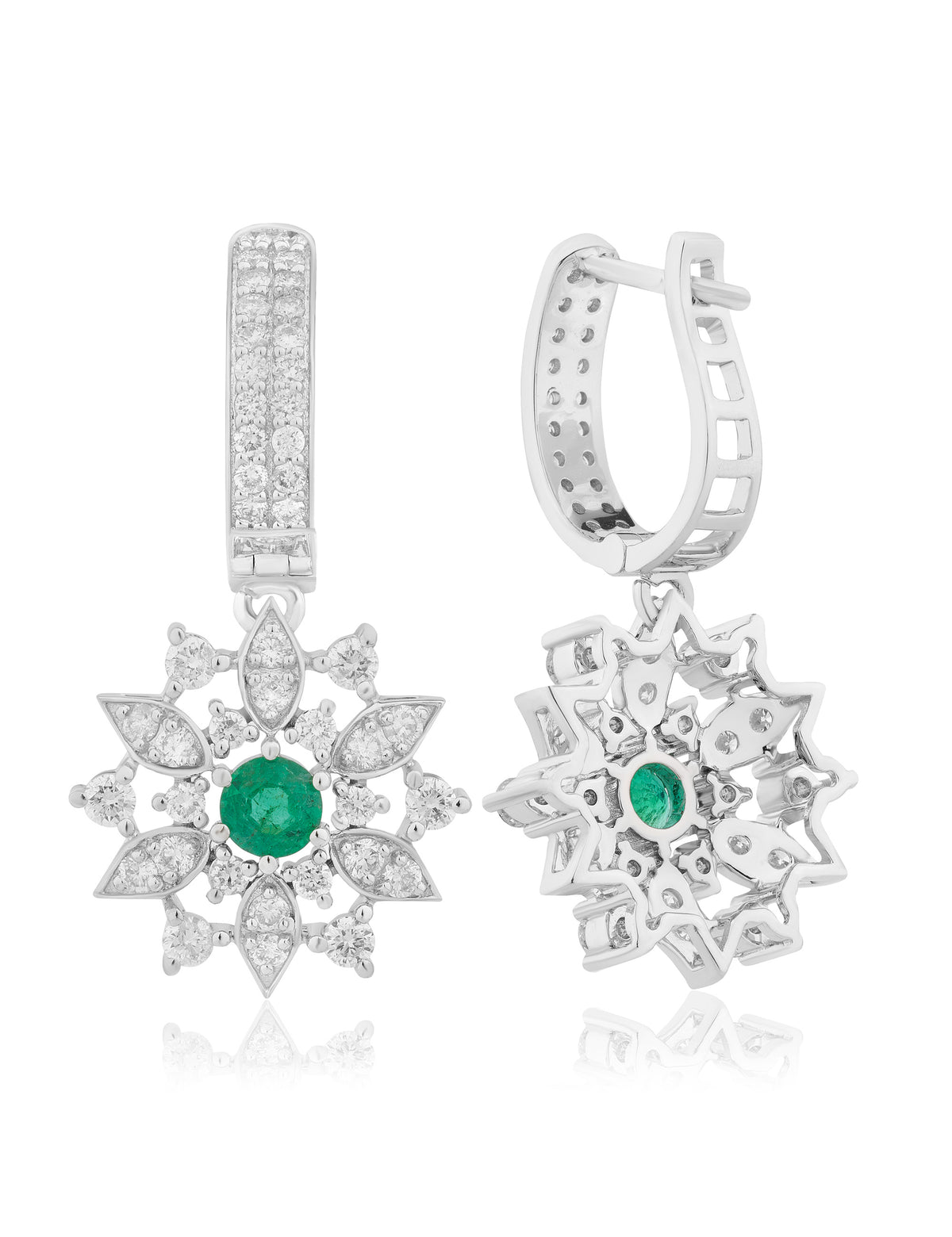 Emerald and Diamond  Earring