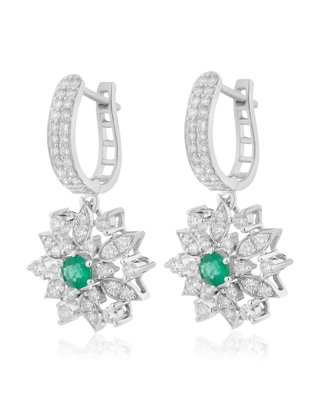Emerald and Diamond  Earring