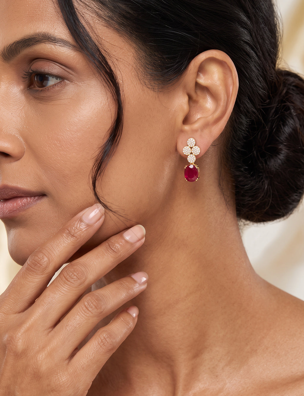 Ruby and Diamond Earring