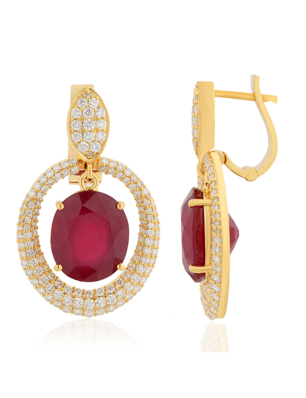 Ruby and Diamond Earring