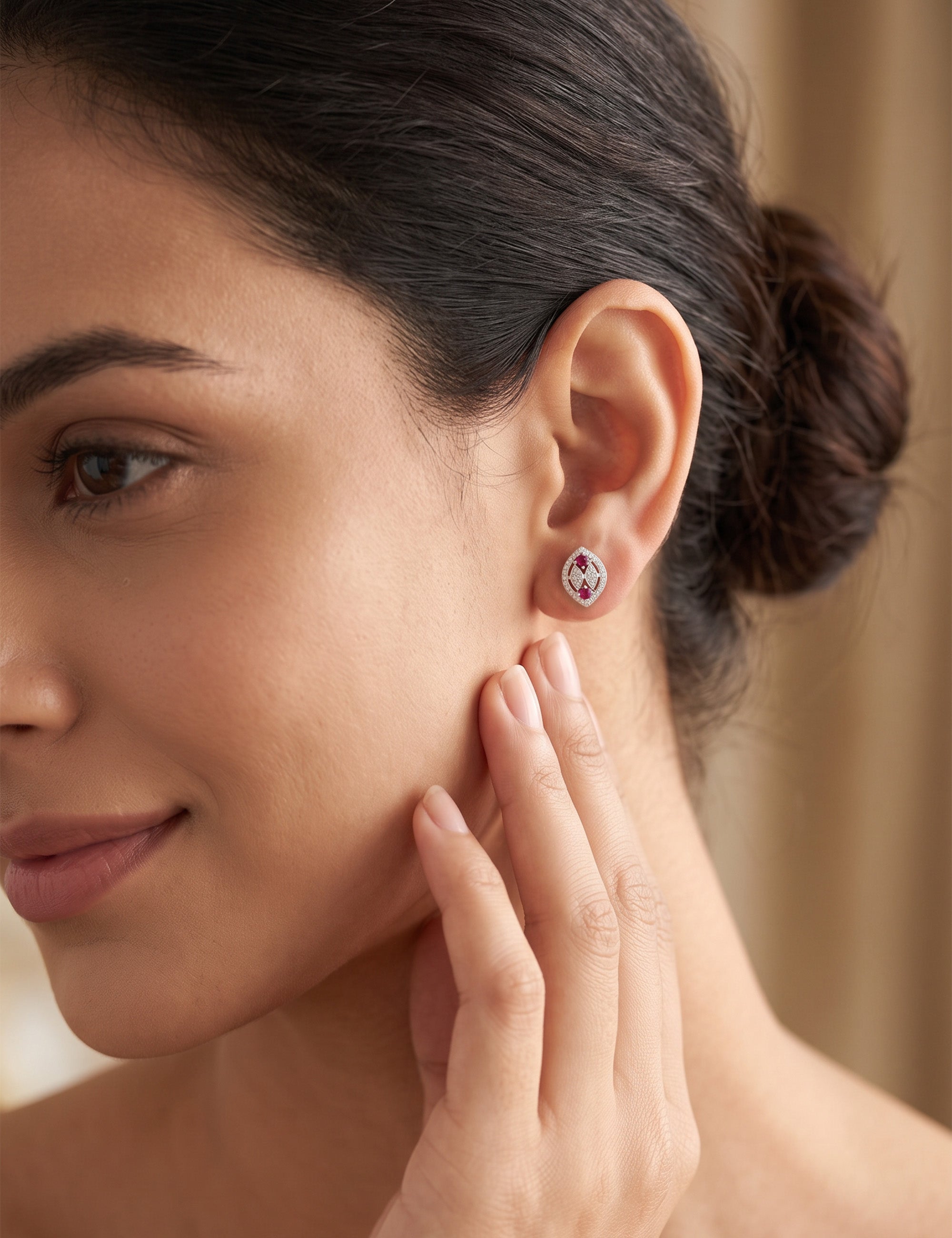 Ruby and Diamond Earring
