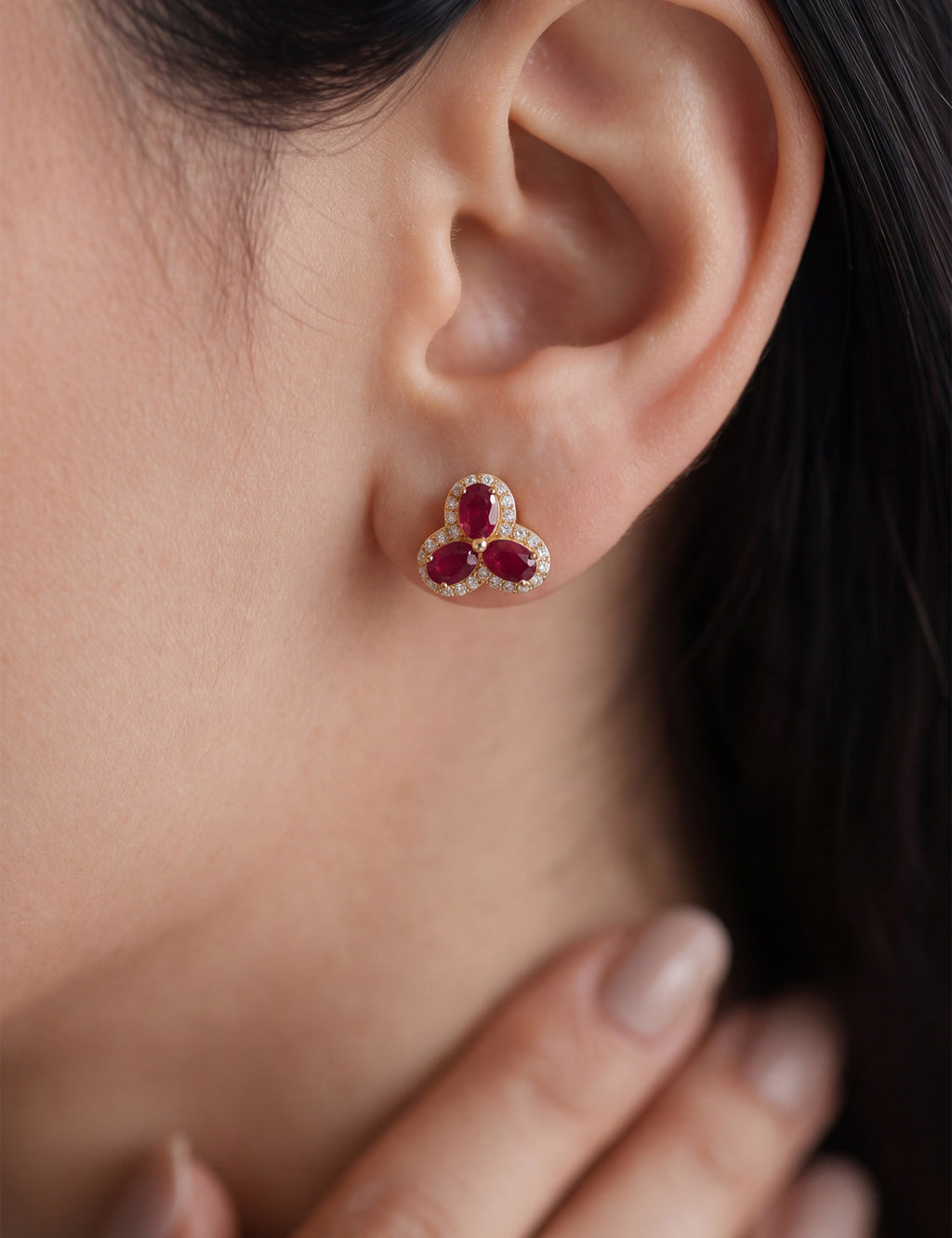Ruby and Diamond Earring